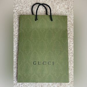 Gucci Olive Green Embossed Shopping Bag